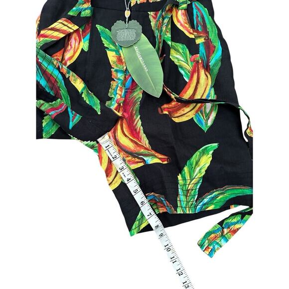 FARM RIO Preta Tropical Banana Floral Linen High-Waisted Shorts Size XS NWT - Picture 6 of 8